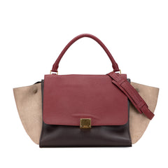 Medium Tricolor Leather Trapeze Satchel