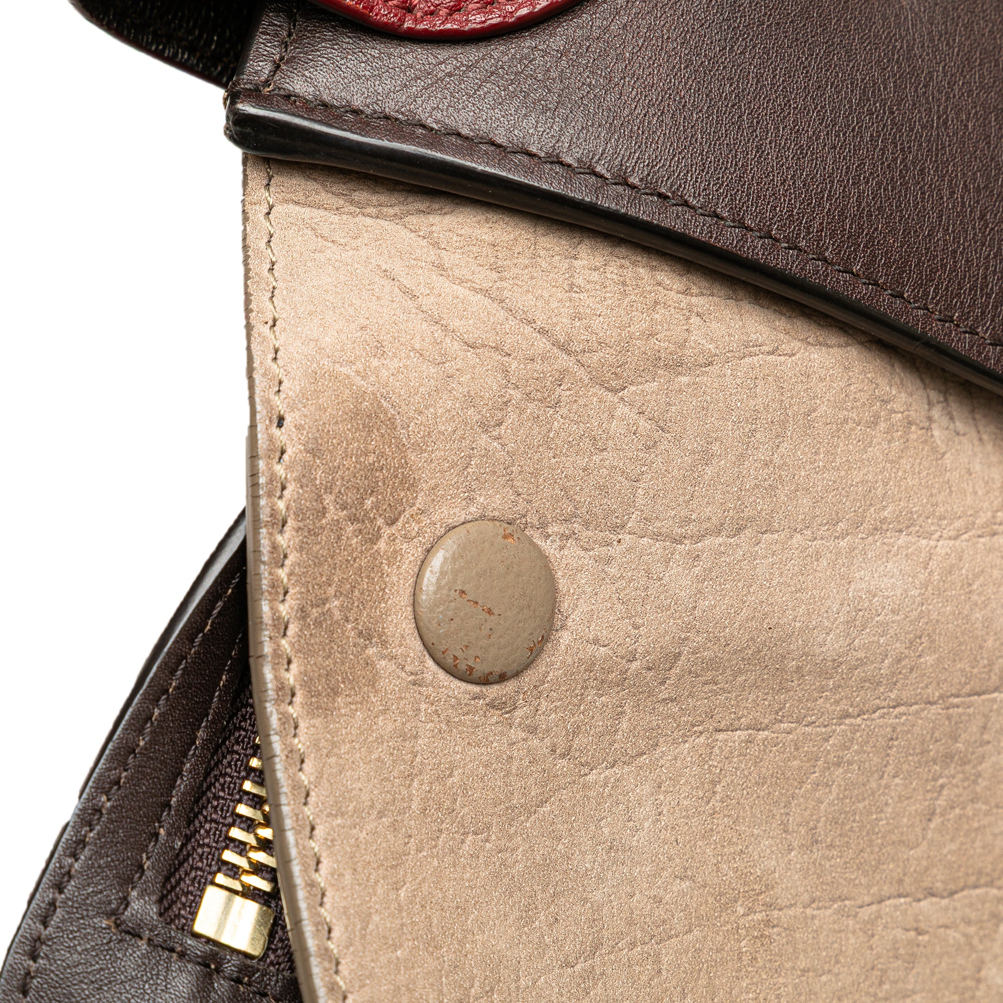 Medium Tricolor Leather Trapeze Satchel