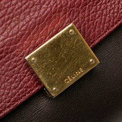 Medium Tricolor Leather Trapeze Satchel