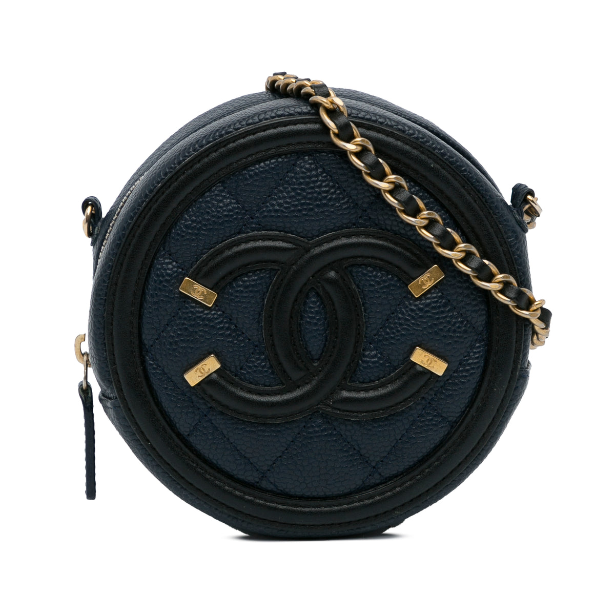 Caviar CC Filigree Round Crossbody Bag