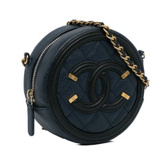 Caviar CC Filigree Round Crossbody Bag