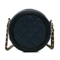 Caviar CC Filigree Round Crossbody Bag