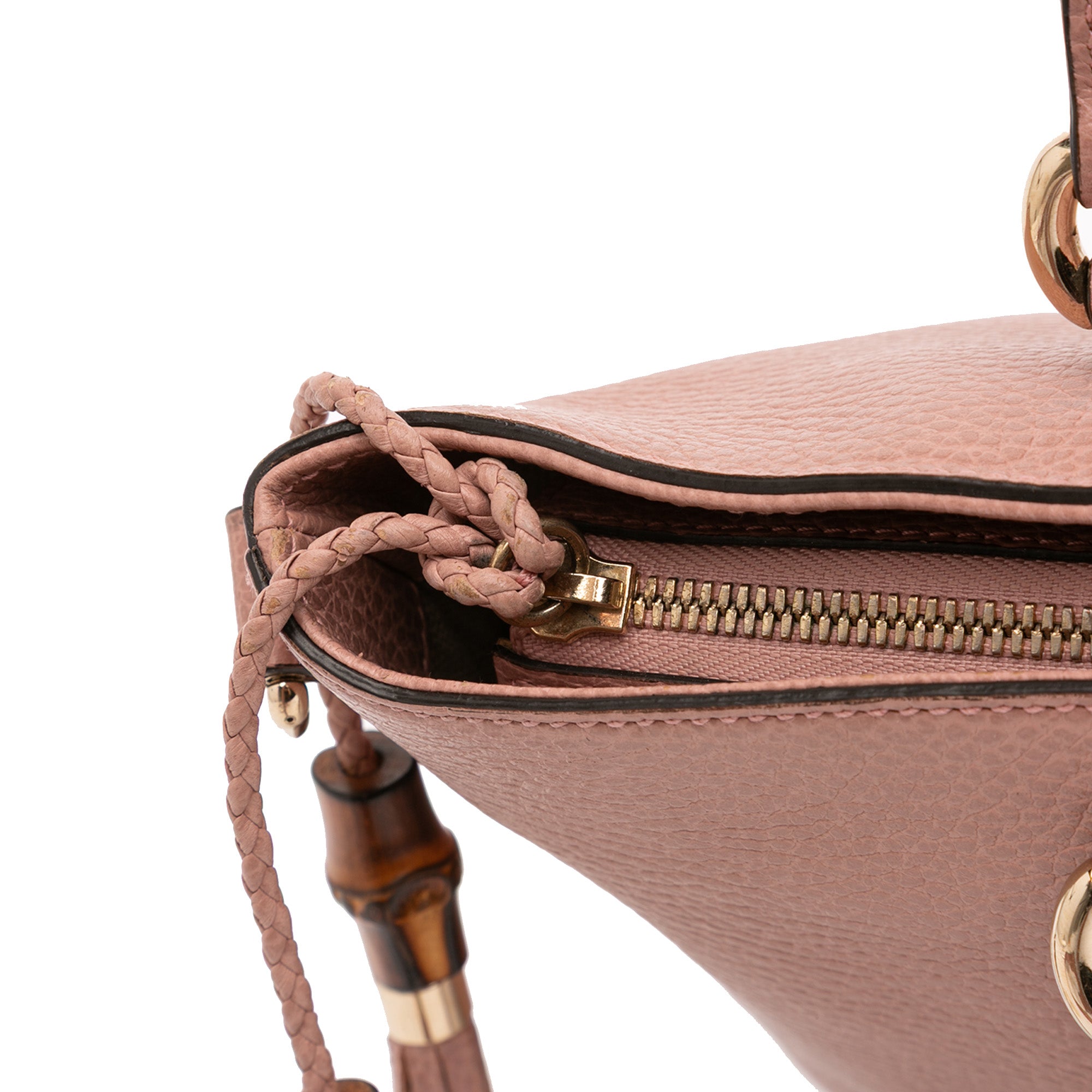 Leather Bamboo Tassel Satchel