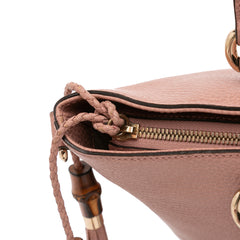 Leather Bamboo Tassel Satchel