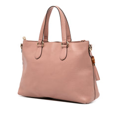 Leather Bamboo Tassel Satchel
