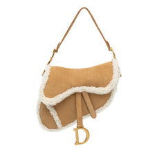 Shearling Suede Saddle Bag