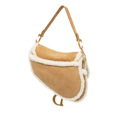 Shearling Suede Saddle Bag