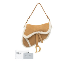 Shearling Suede Saddle Bag