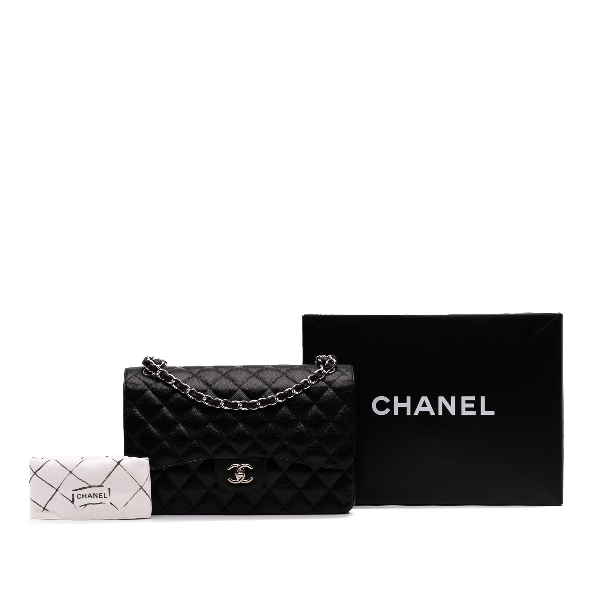 Jumbo Classic Caviar Double Flap