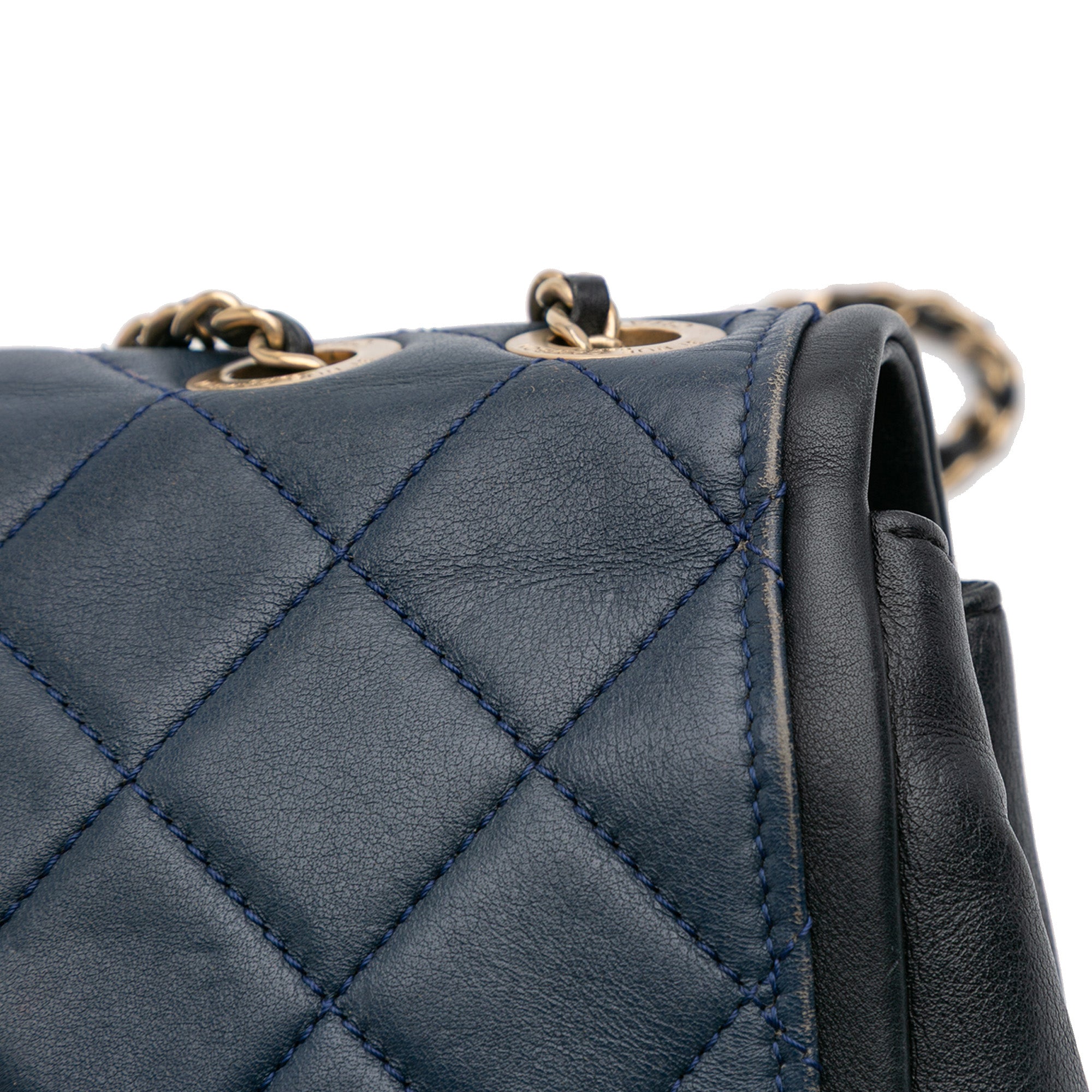 Medium Bicolor Calfskin Graphic Flap
