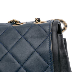Medium Bicolor Calfskin Graphic Flap