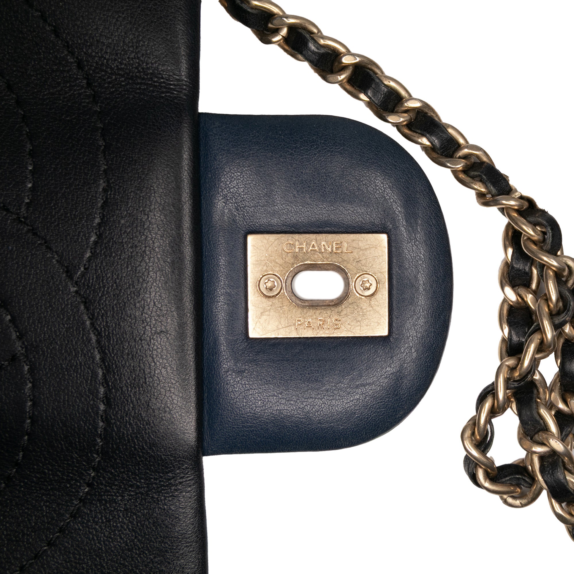 Medium Bicolor Calfskin Graphic Flap