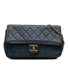 Medium Bicolor Calfskin Graphic Flap