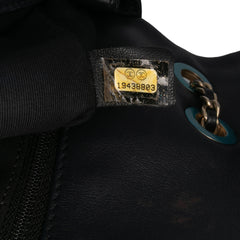 Medium Bicolor Calfskin Graphic Flap