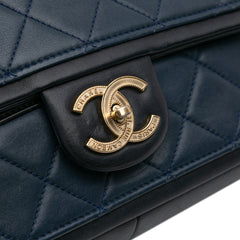 Medium Bicolor Calfskin Graphic Flap