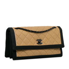 Medium Quilted Lambskin Grosgrain Two Tone Flap_1