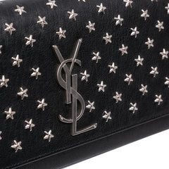 Leather Star Studded Cassandre Clutch