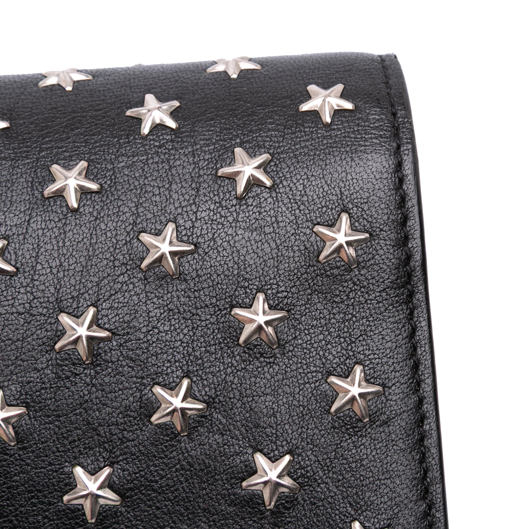 Leather Star Studded Cassandre Clutch
