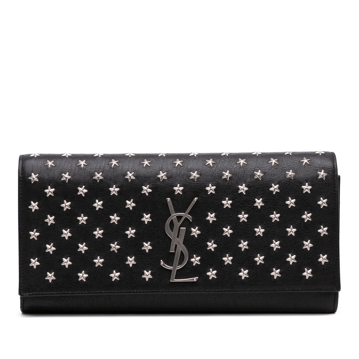 Leather Star Studded Cassandre Clutch