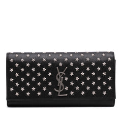 Leather Star Studded Cassandre Clutch