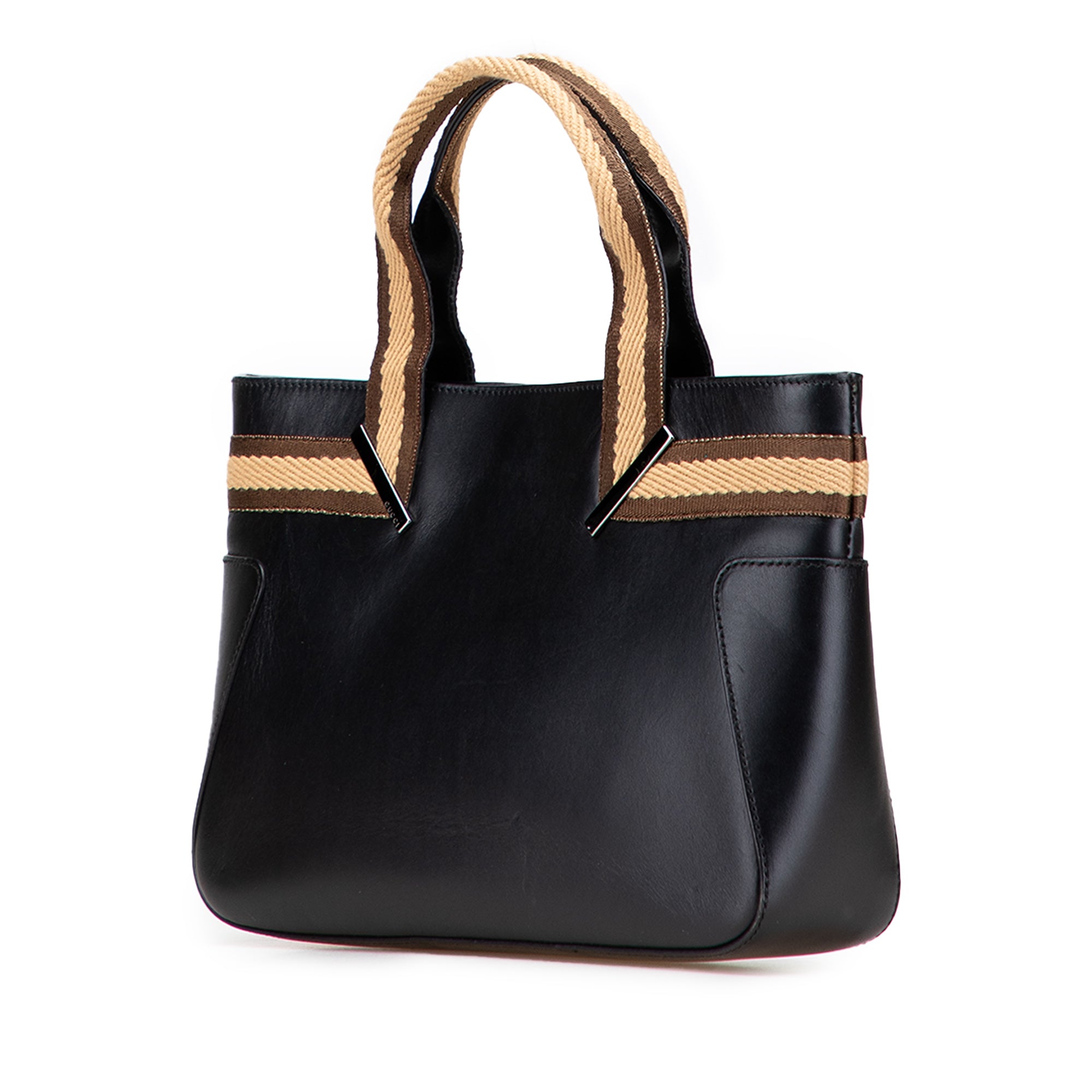 Leather Web Handbag