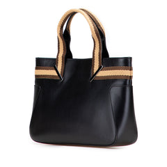 Leather Web Handbag