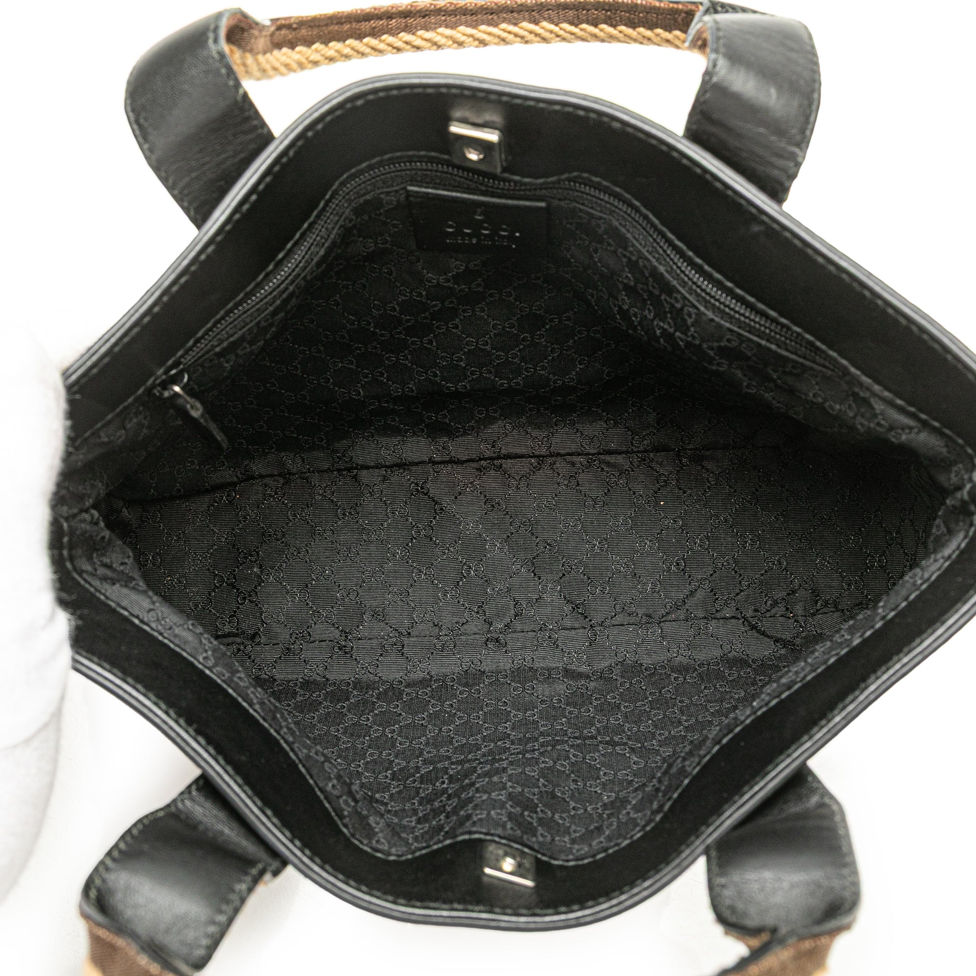 Leather Web Handbag
