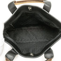 Leather Web Handbag