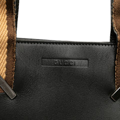 Leather Web Handbag