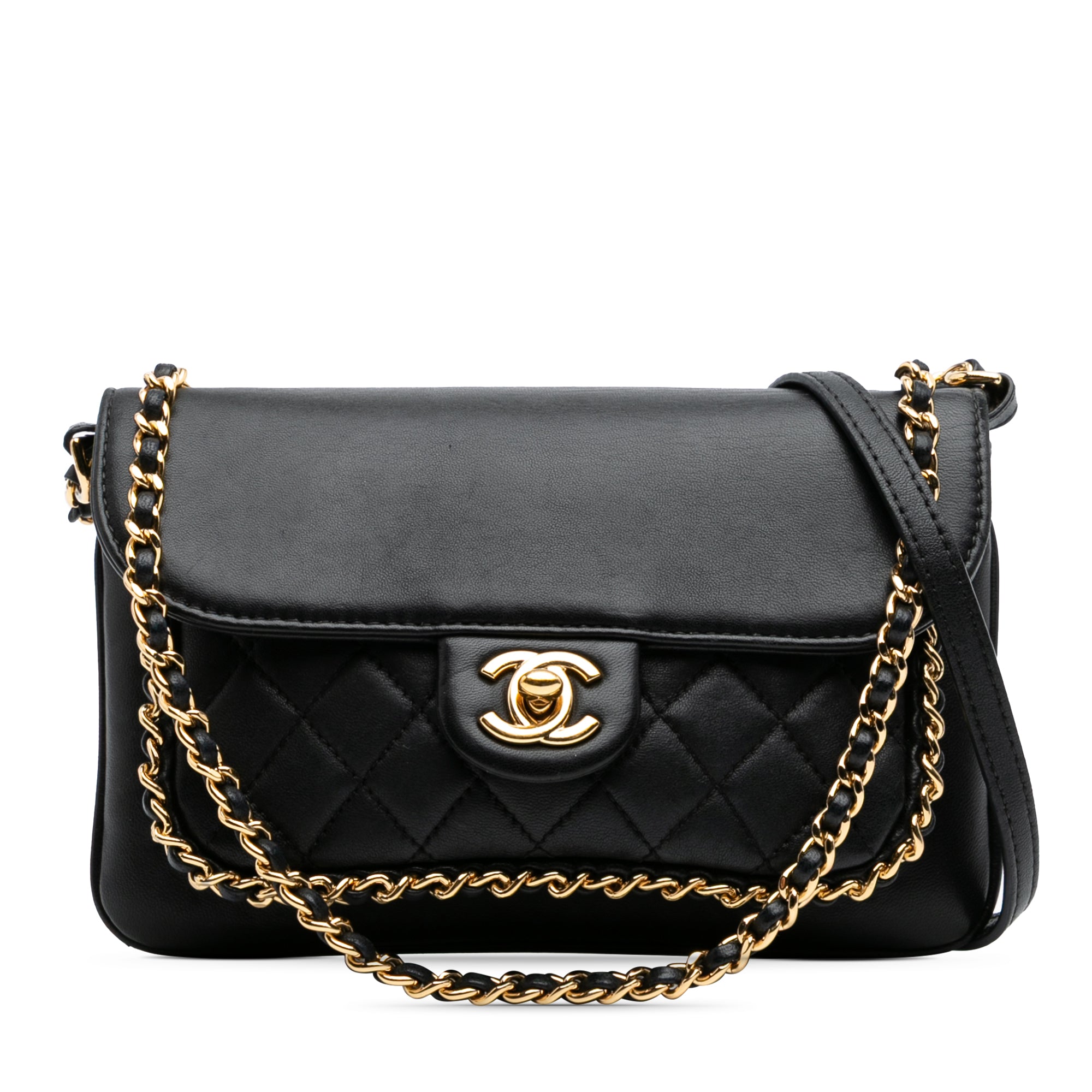 Small Quilted Lambskin CC Unchained Flap