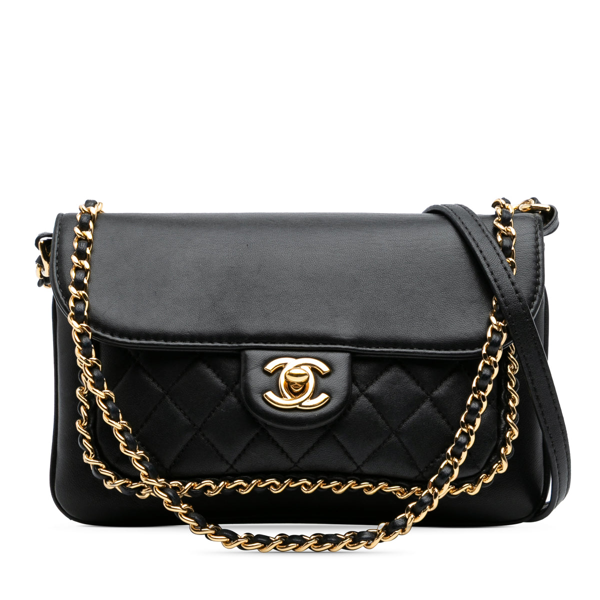Small Quilted Lambskin CC Unchained Flap