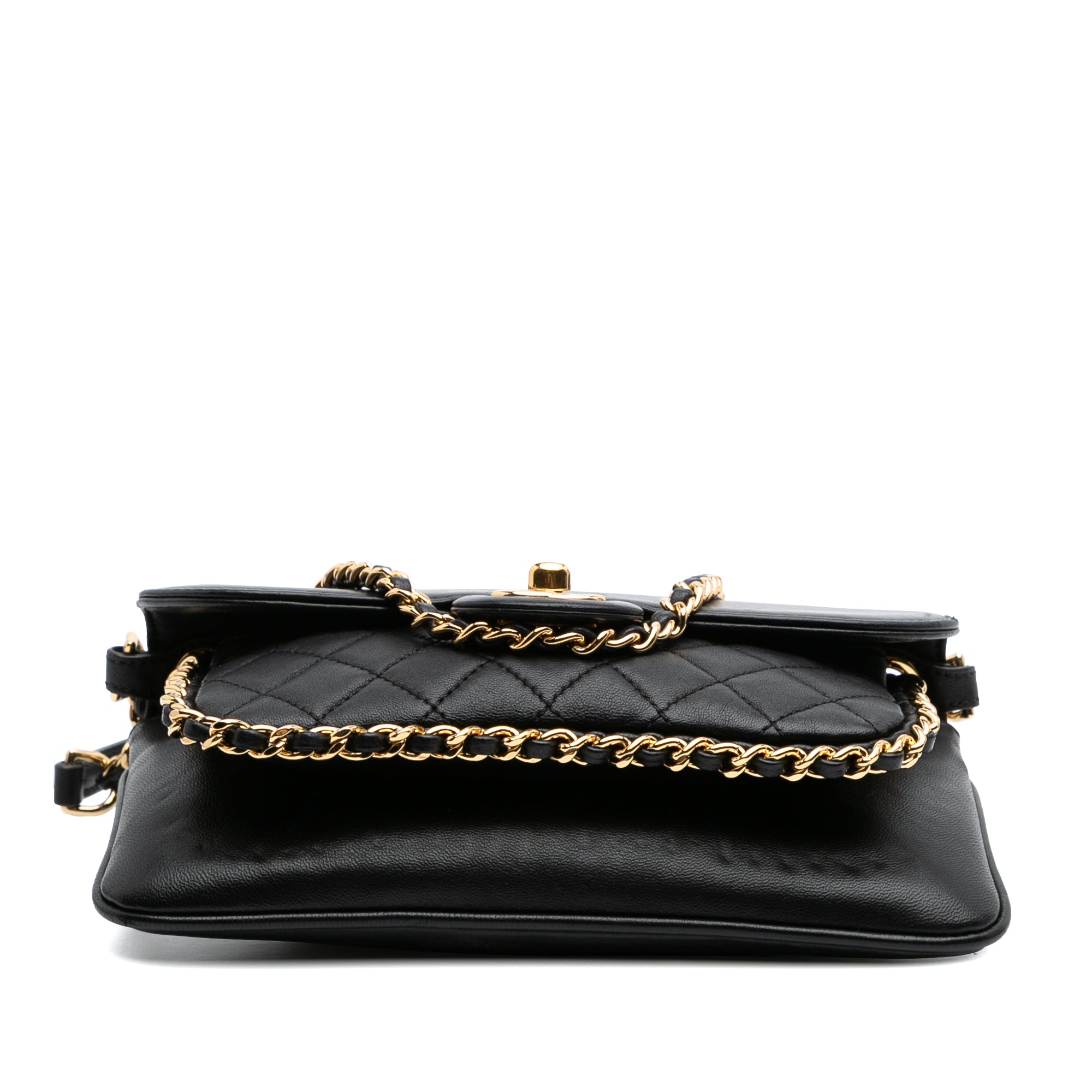 Small Quilted Lambskin CC Unchained Flap
