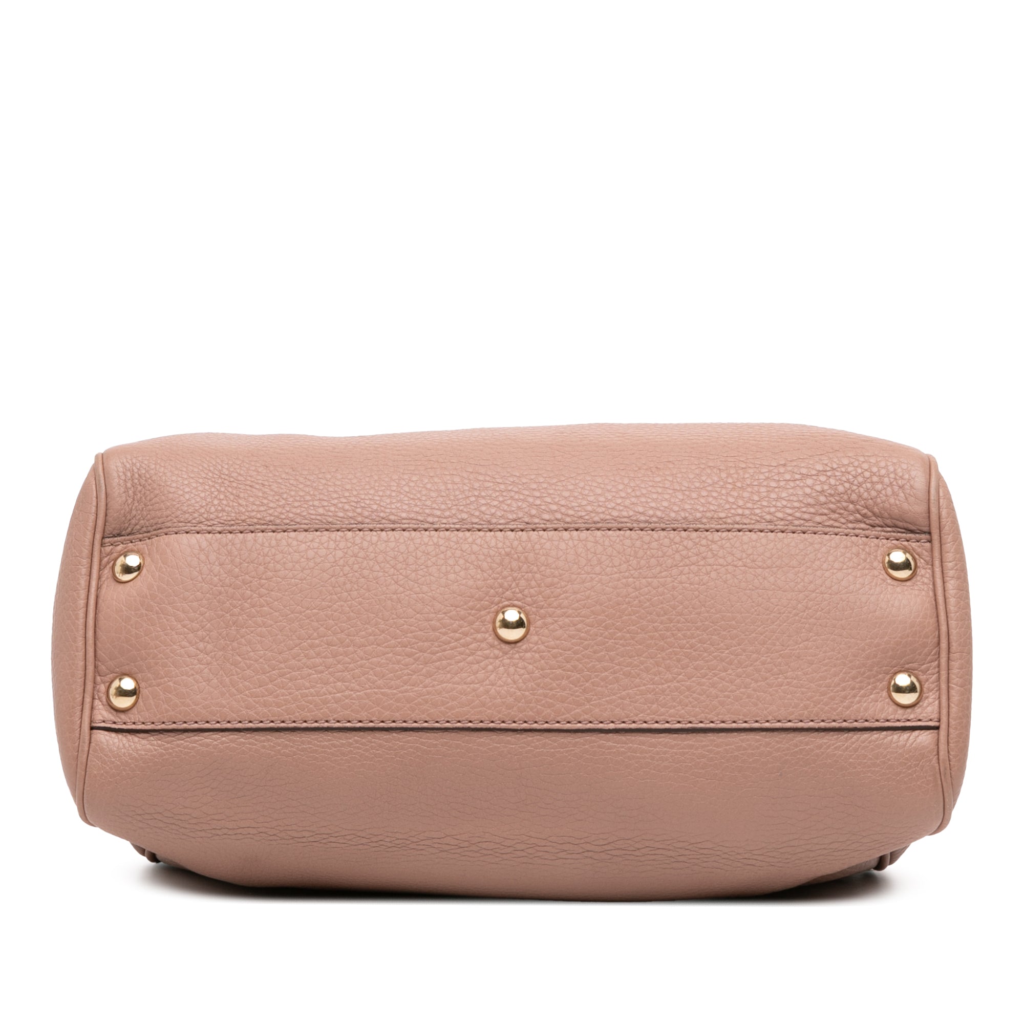 Small Calfskin Bamboo Shopper Satchel