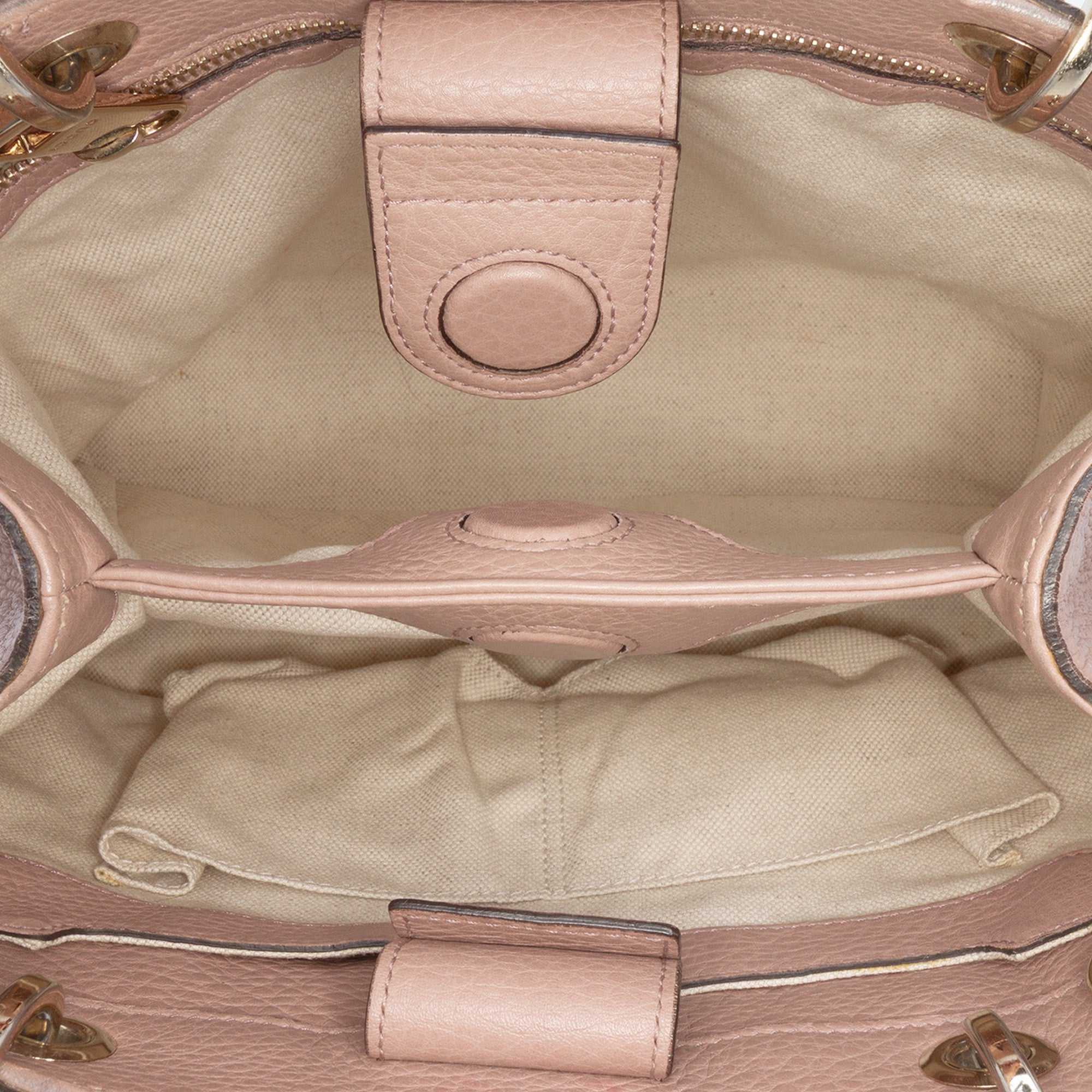 Small Calfskin Bamboo Shopper Satchel