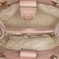 Small Calfskin Bamboo Shopper Satchel