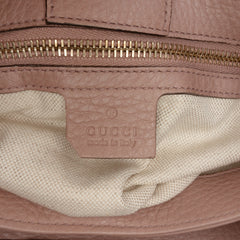 Small Calfskin Bamboo Shopper Satchel