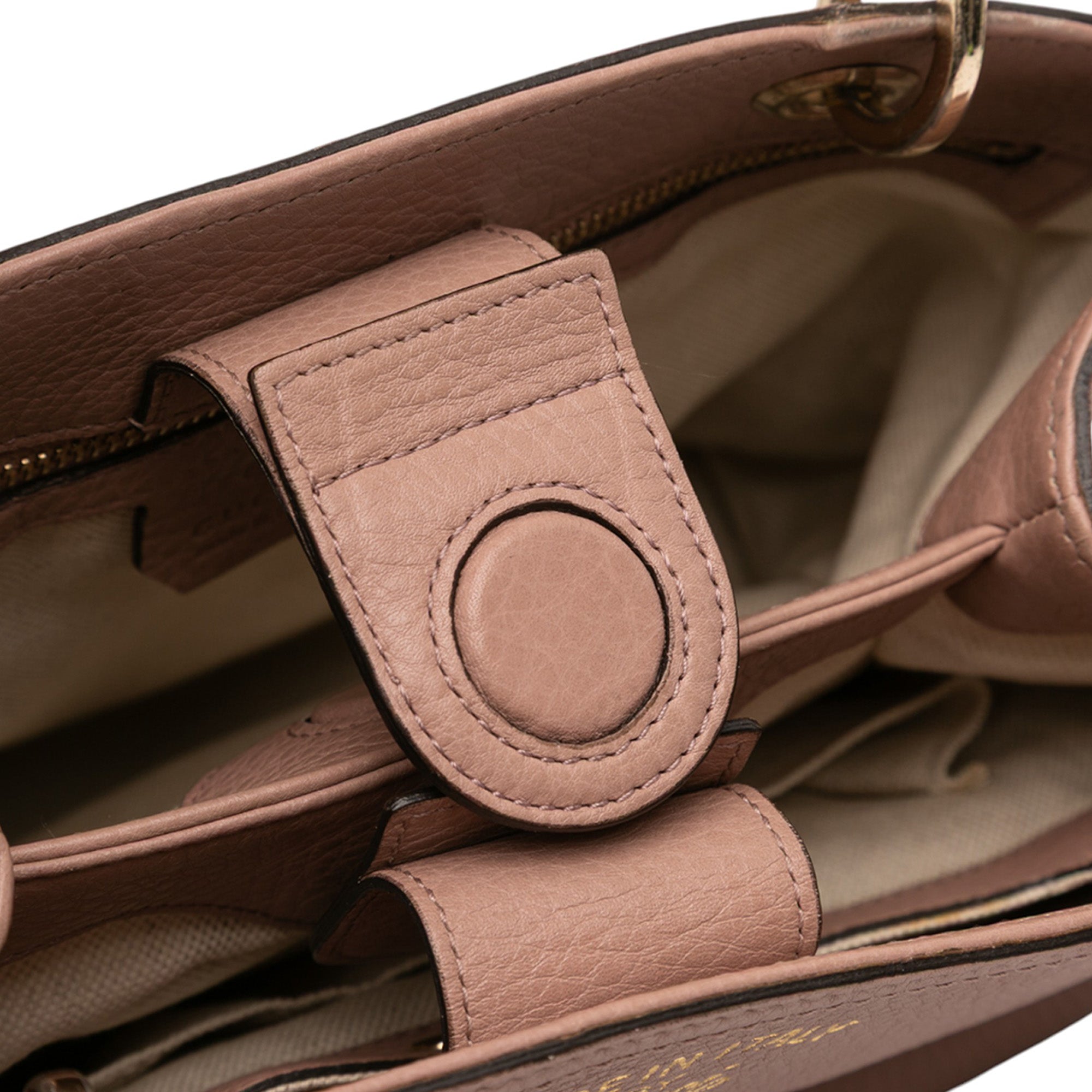 Small Calfskin Bamboo Shopper Satchel