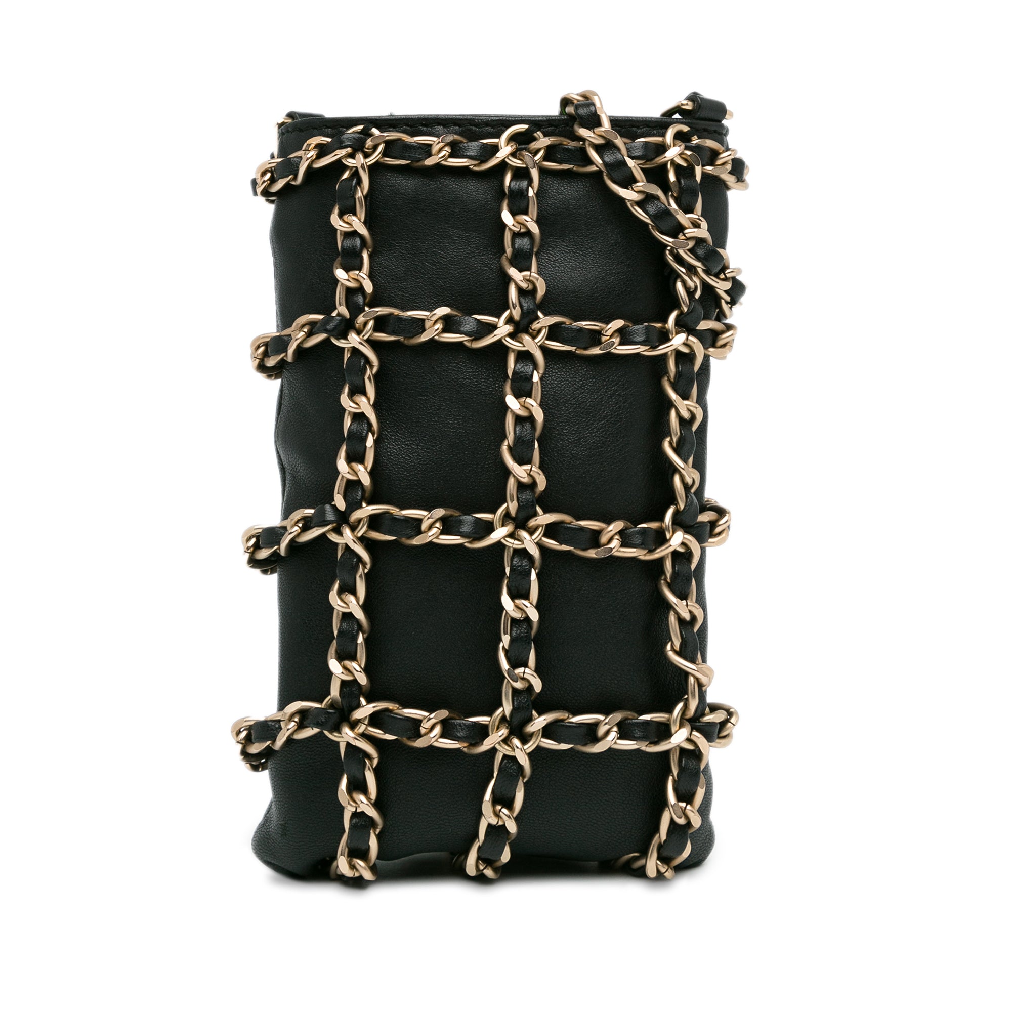 Lambskin Tech Me Out Clutch With Chain_0