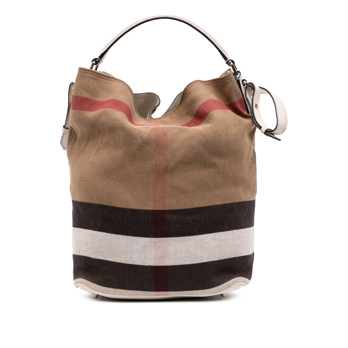 Medium Mega Check Canvas Ashby Bucket Bag