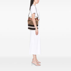 Medium Mega Check Canvas Ashby Bucket Bag