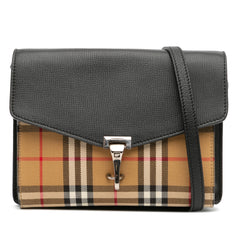Small Leather and House Check Canvas Derby Macken Crossbody