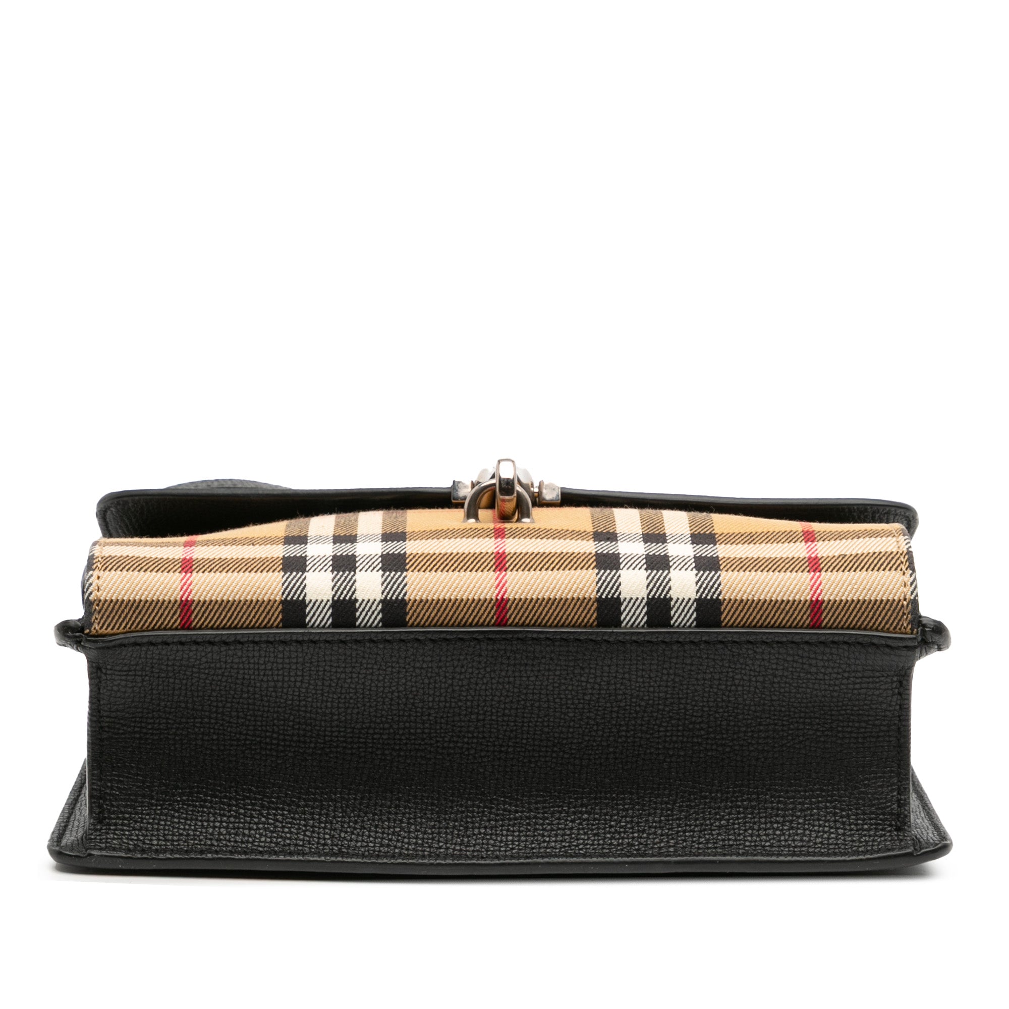 Small Leather and House Check Canvas Derby Macken Crossbody