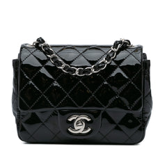 Mini Square Classic Patent Single Flap