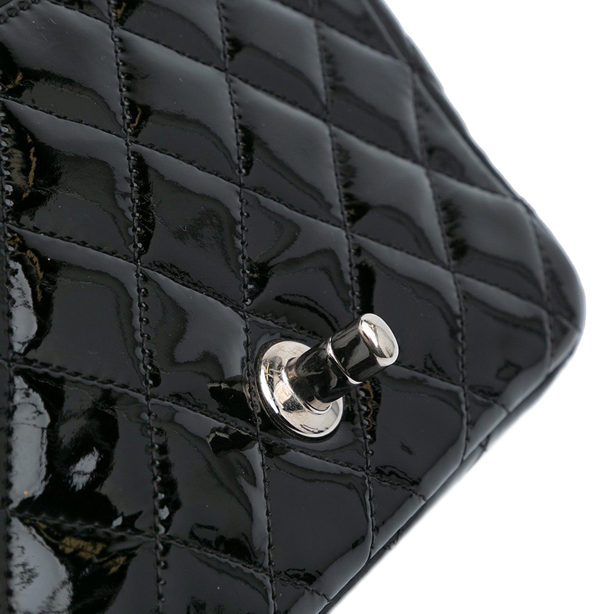 Mini Square Classic Patent Single Flap