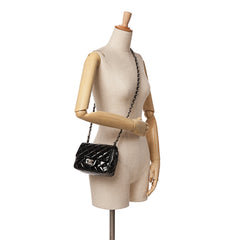 Mini Square Classic Patent Single Flap