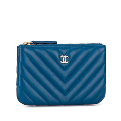Chevron Lambskin O Case Pouch