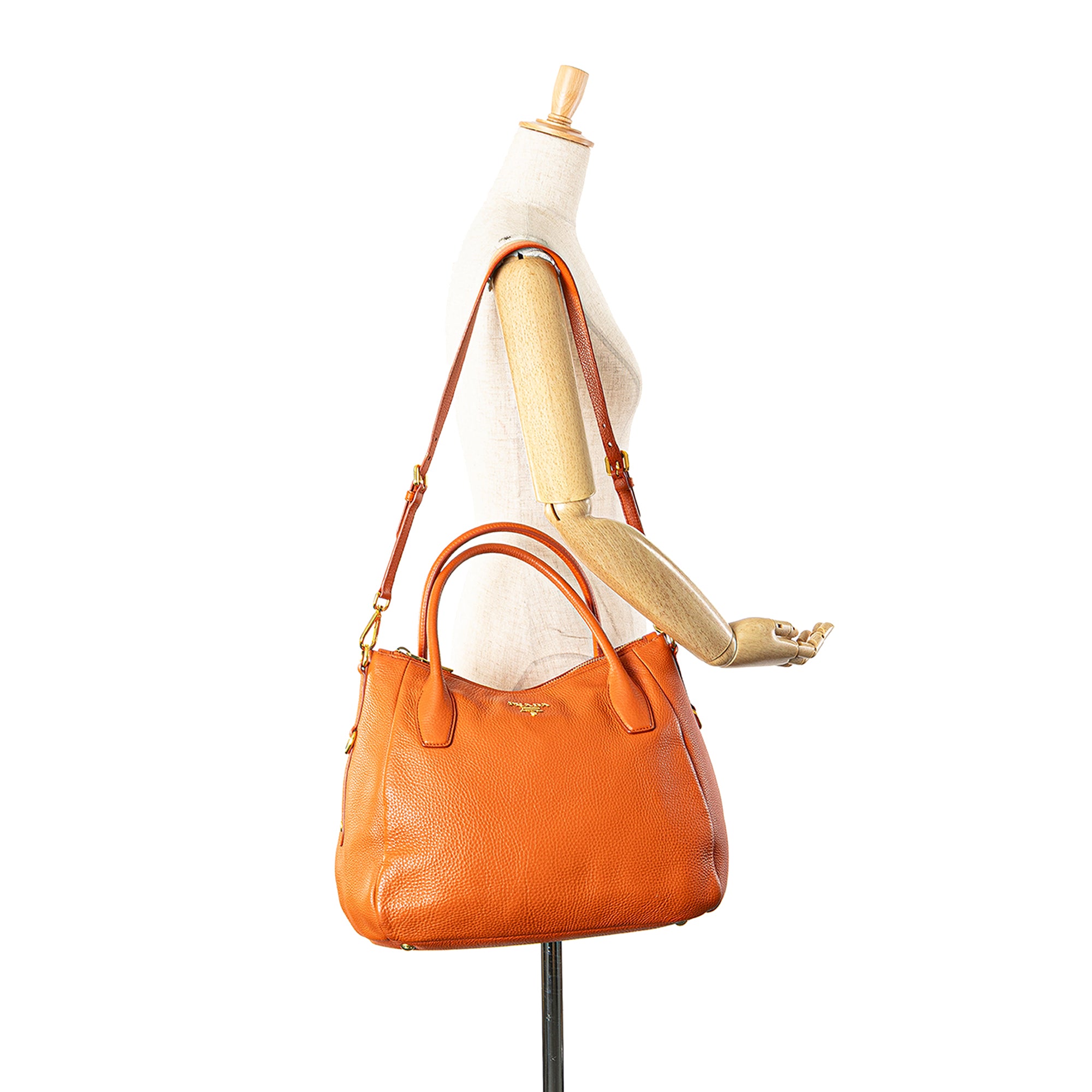 Vitello Daino Zip Top Convertible Tote
