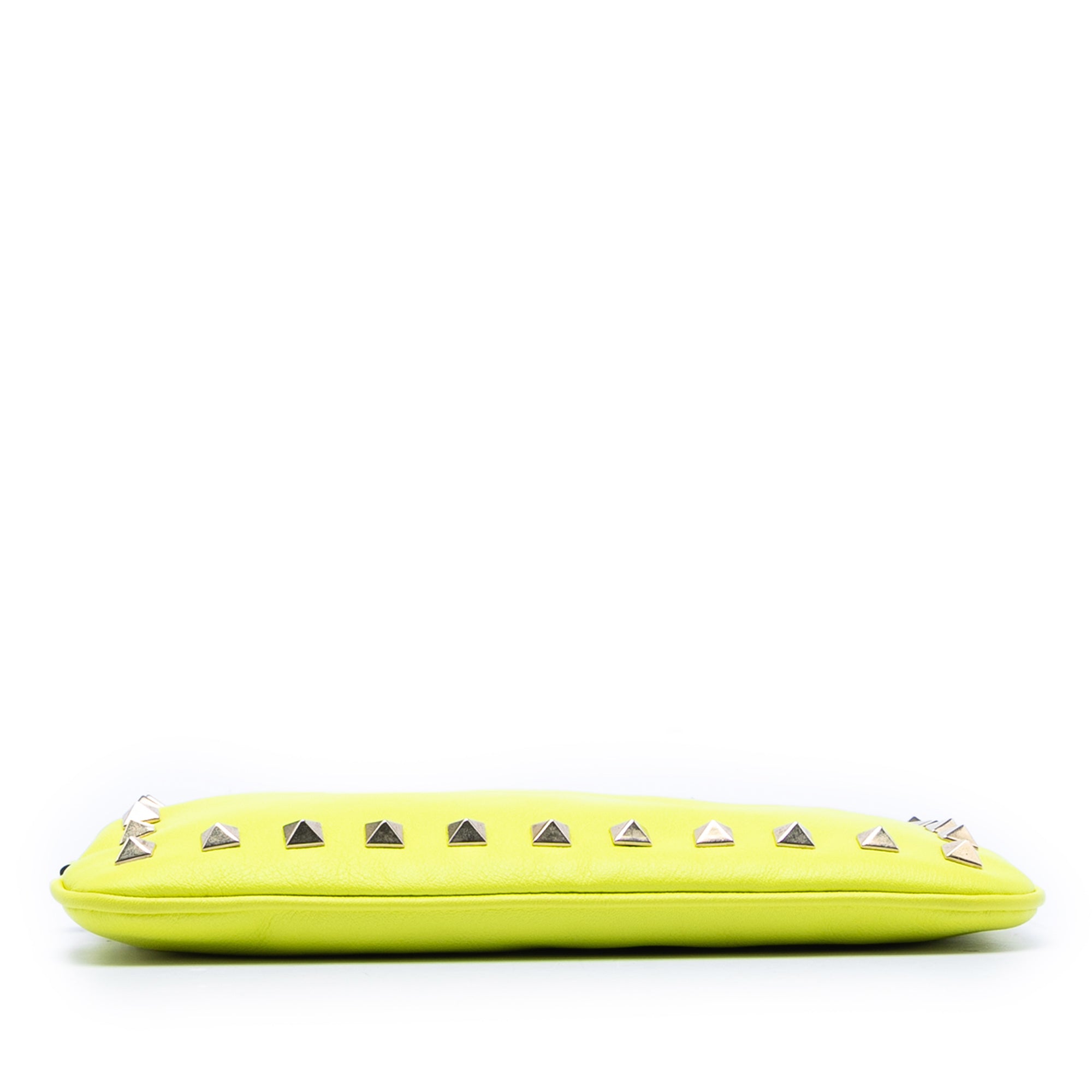 Leather Rockstud Wristlet Pouch