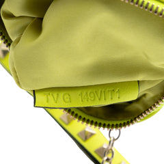 Leather Rockstud Wristlet Pouch