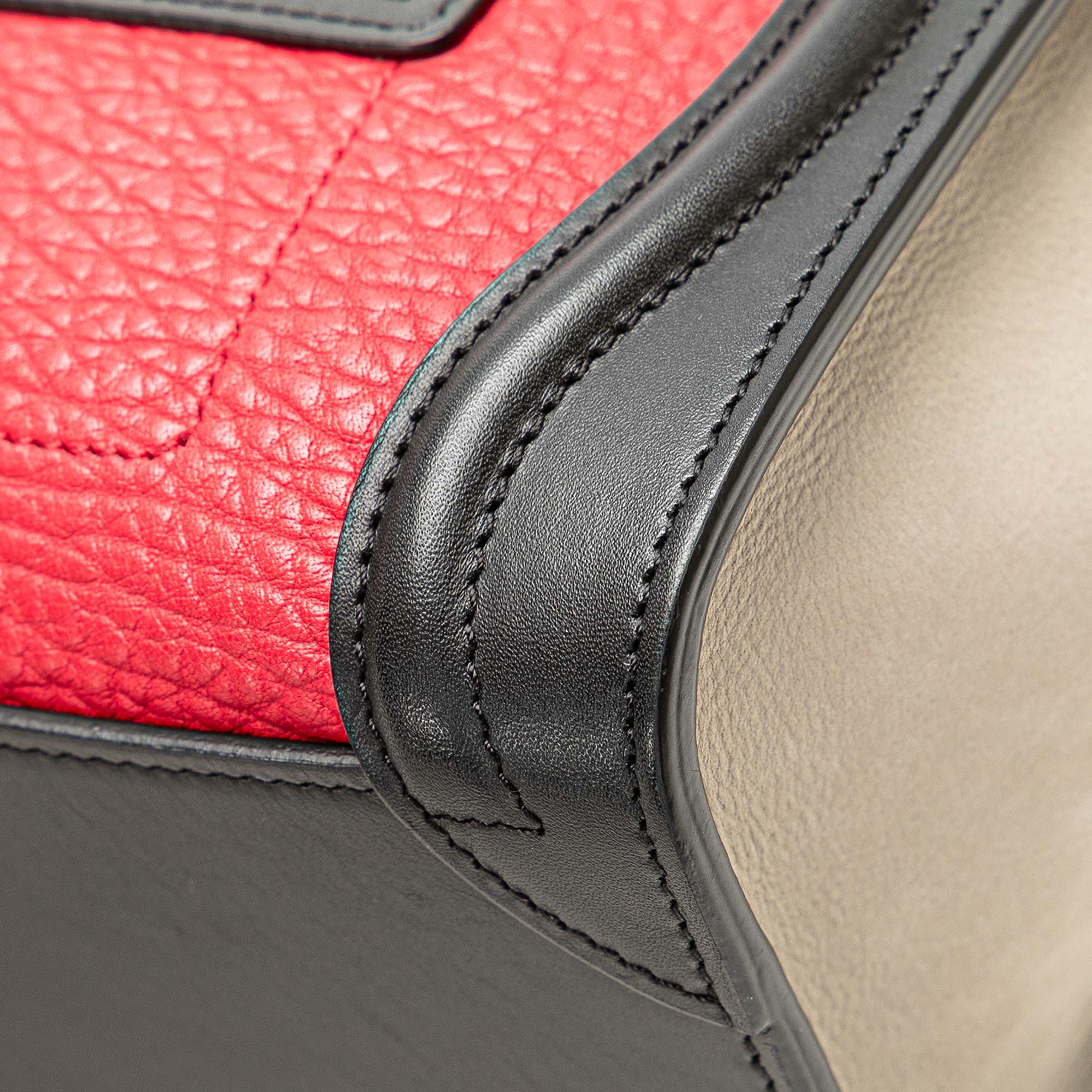 Nano Tricolor Nubuck and Calfskin Luggage Tote